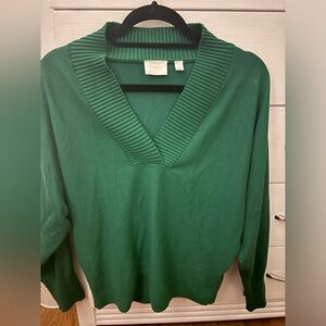 Green V-Neck Sweater